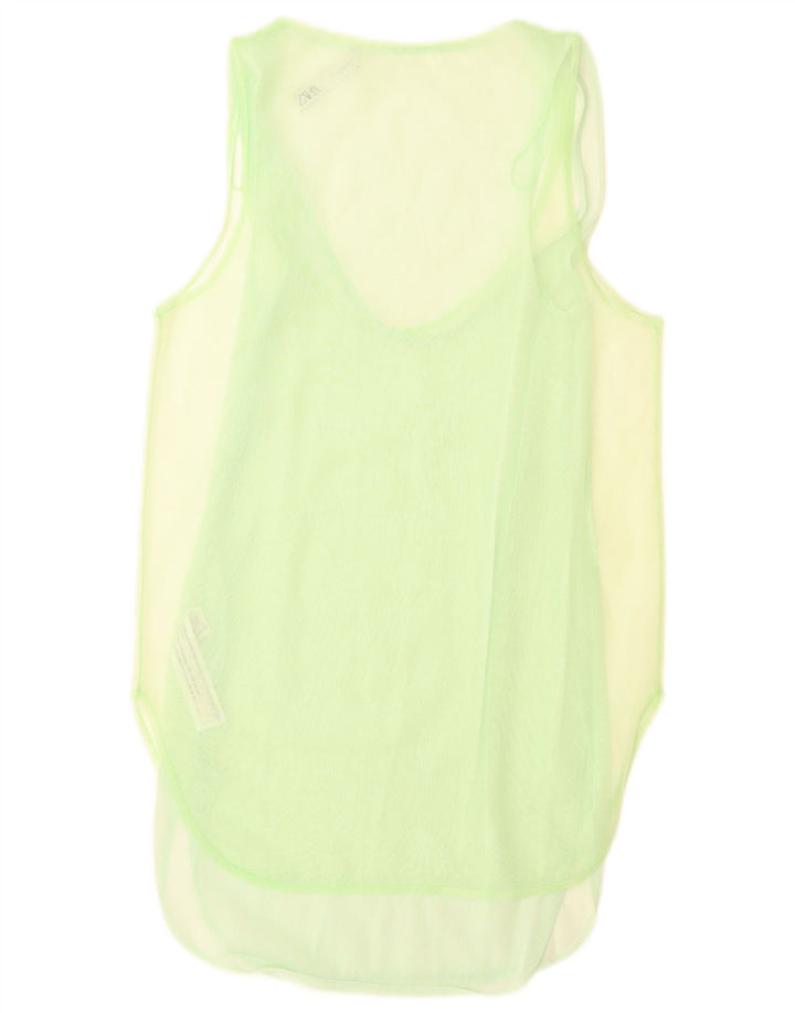 Top tunica senza maniche da donna Zara UK 10 Small verde in poliammide