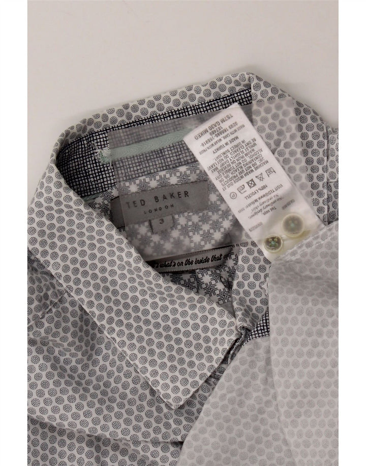 Ted Baker Camicia da uomo Taglia 3 Lyocell maculato grigio medio