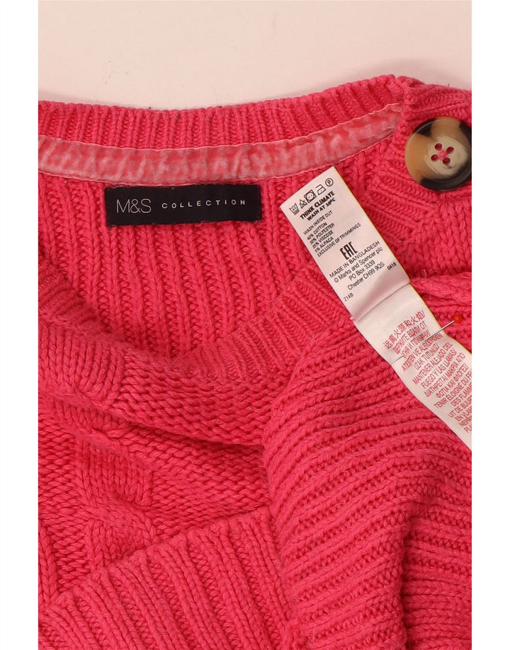 Maglione maglione oversize con scollo a barca da donna Marks & Spencer UK 12 Rosa medio