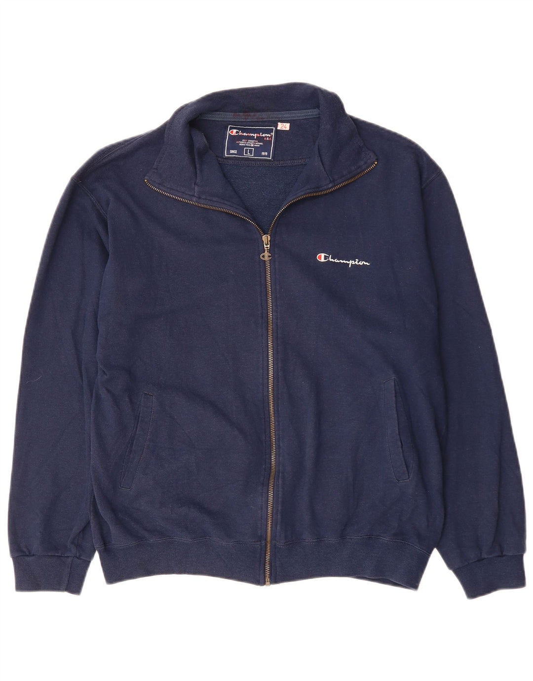 Giacca da ginnastica da donna Champion UK 16 Large in cotone blu navy