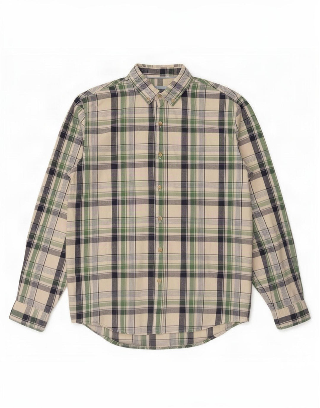 Camicia da uomo Springfield in cotone a quadri verdi grandi