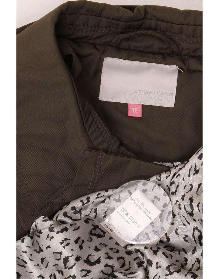 Trench da donna JOHN LEWIS UK 16 grande poliestere kaki