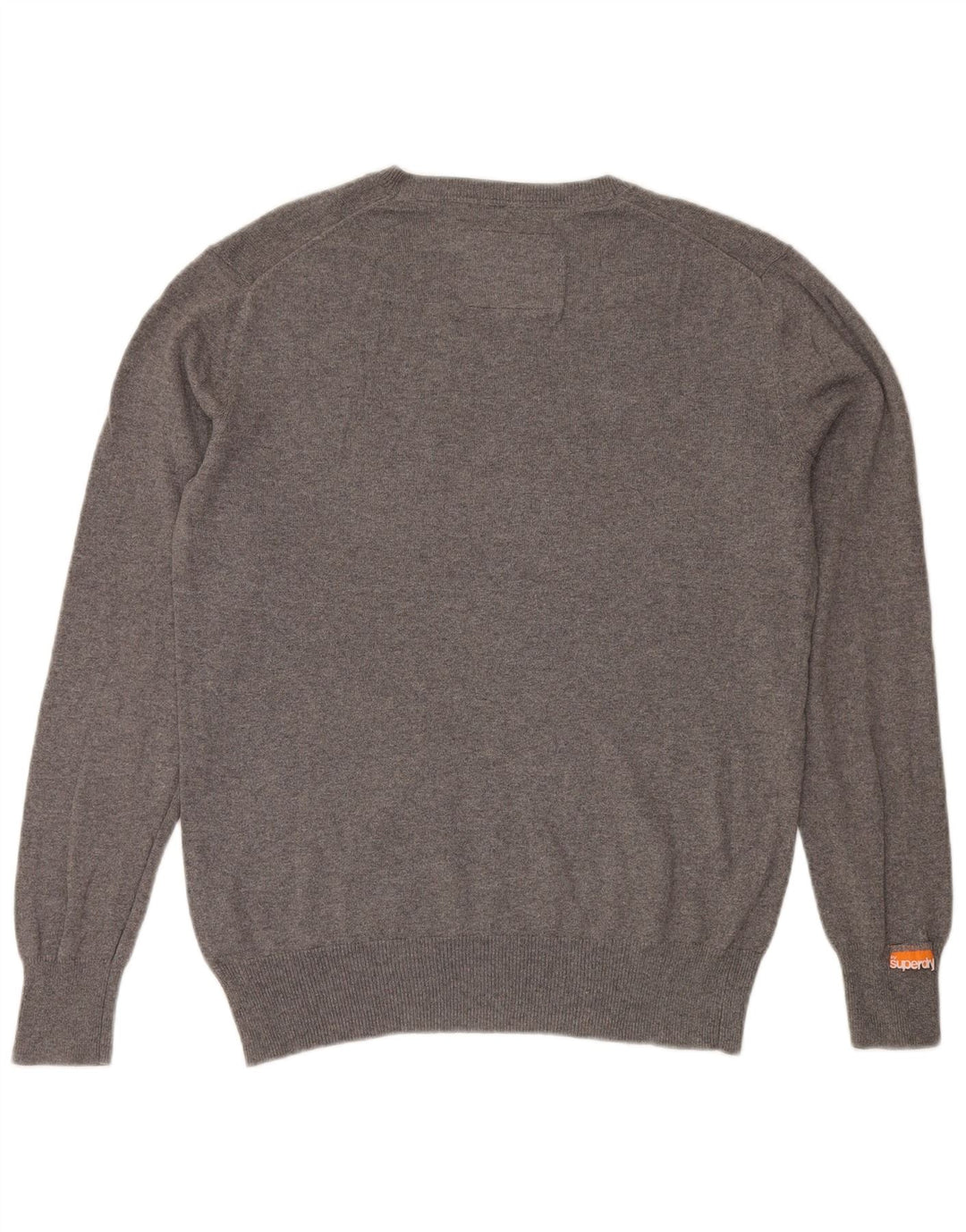 Maglione da uomo con scollo a V SUPERDRY grande cotone grigio