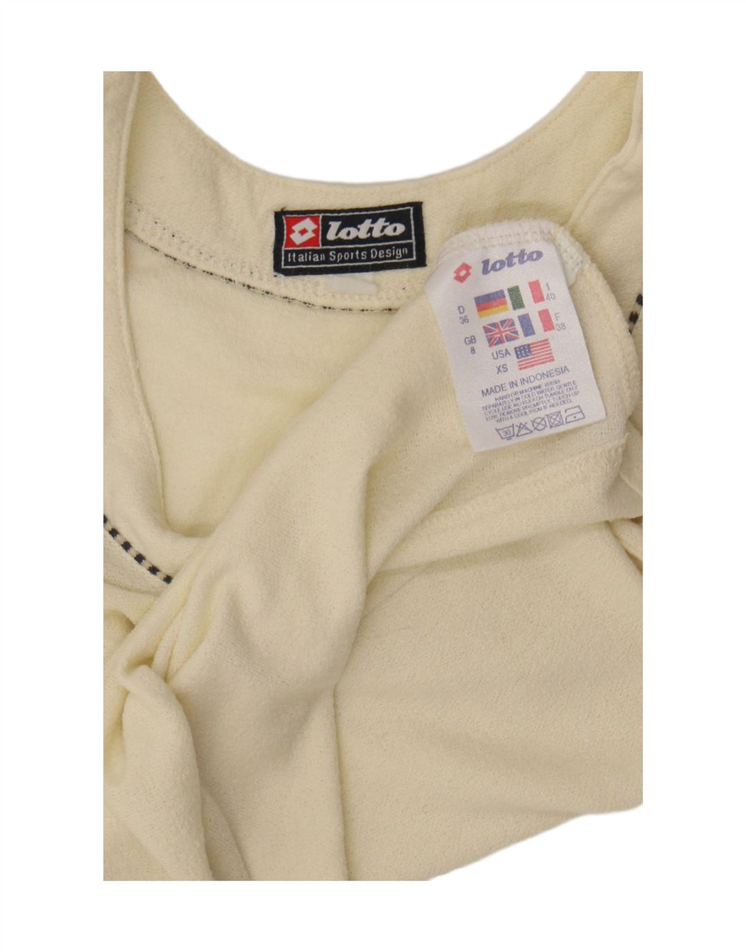 Canotta da donna Lotto UK 8 piccola in cotone bianco sporco