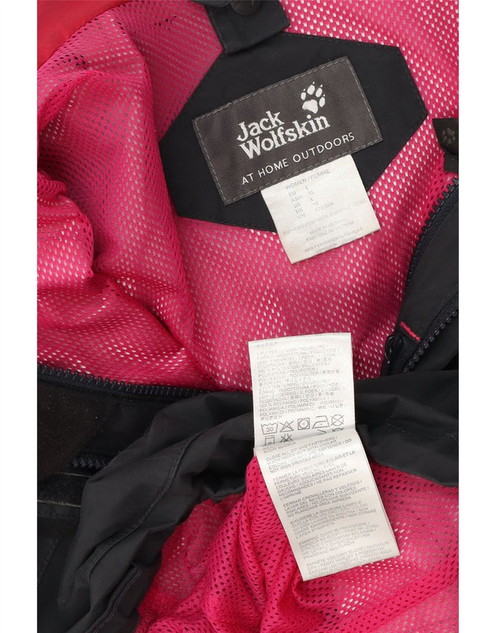 Giacca antipioggia con cappuccio da donna Jack Wolfskin UK 16 Large Grigio Poliammide