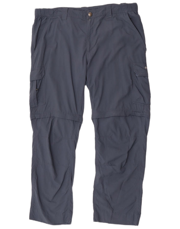 Columbia Mens Hiking Cargo Trousers W40 L32 Blue Nylon