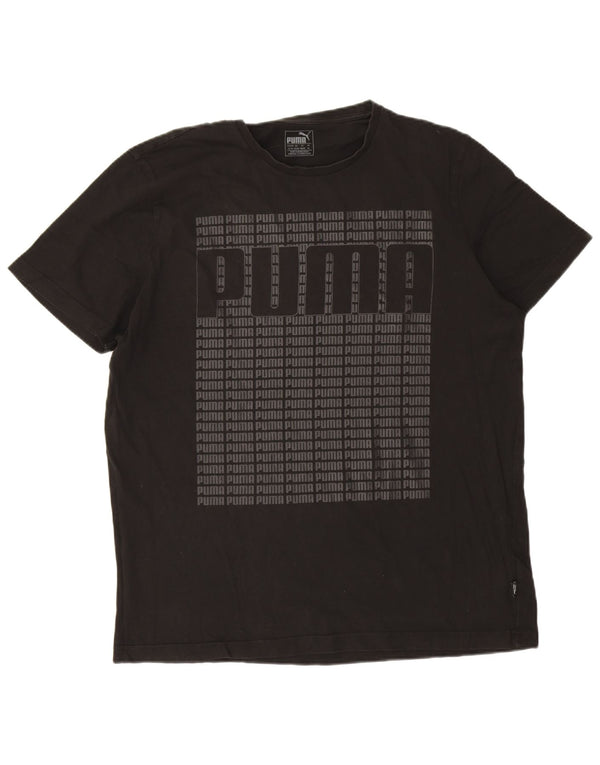 T-shirt grafica da uomo Puma Top XL in cotone nero