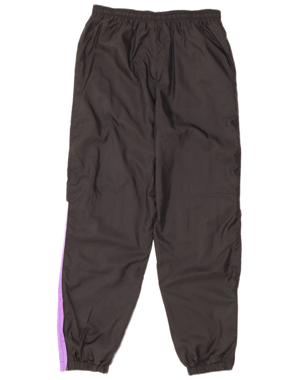 Pantaloni da tuta vintage da uomo Joggers Nylon color block medio nero