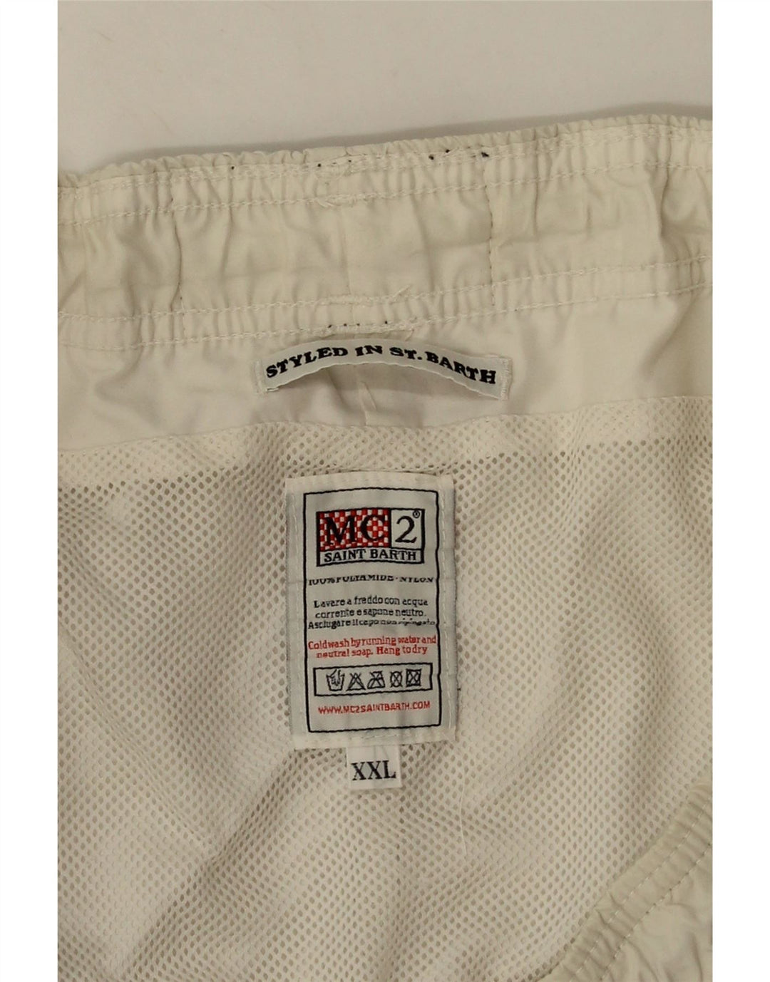 Costume da bagno da uomo Saint Barth con stampa 2XL Bianco Poliammide