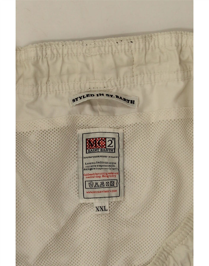 Costume da bagno da uomo Saint Barth con stampa 2XL Bianco Poliammide