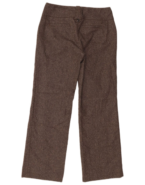 Pantaloni casual dritti da donna Monsoon UK 10 Small W30 L29 Marrone screziato