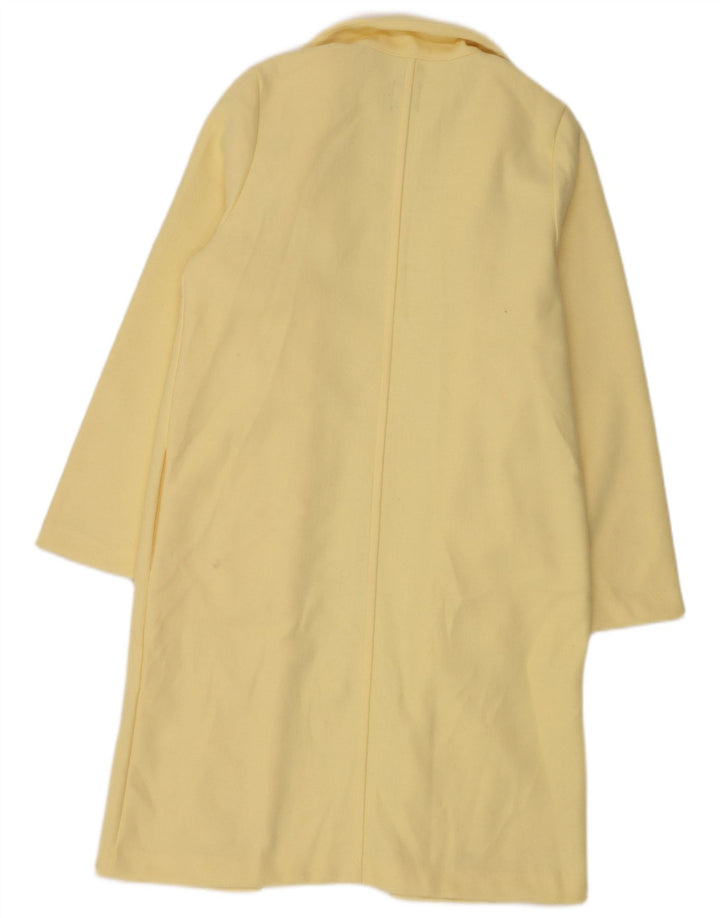 Soprabito aperto da donna Zara UK 16 grande poliestere giallo