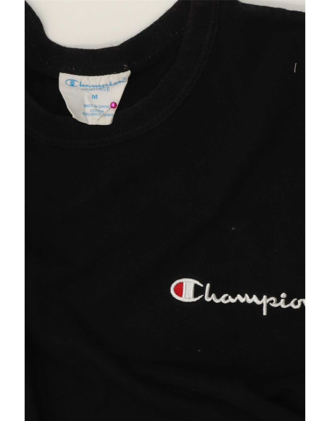 T-shirt da uomo Champion Top in cotone nero medio