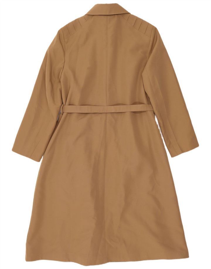 Trench vintage da donna UK 14 classico in poliestere marrone medio