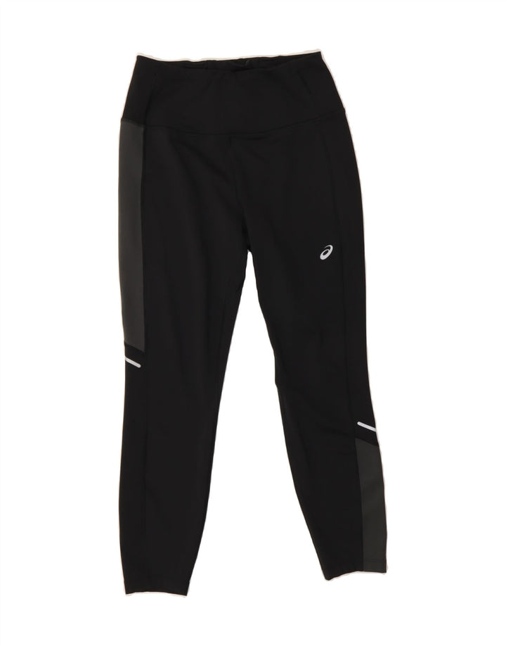 ASICS Womens Leggings UK 12 Medium  Black Colourblock Polyester Vintage Asics and Second-Hand Asics from Messina Hembry 