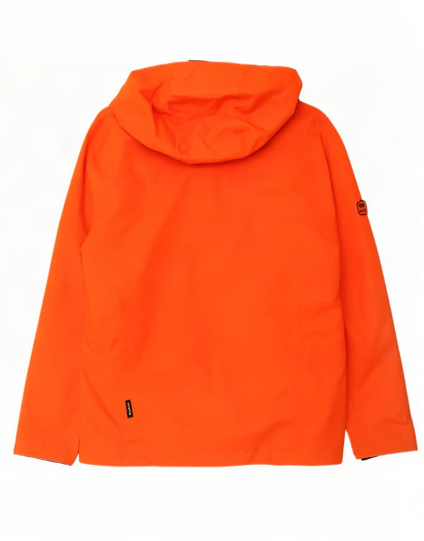Jack Wolfskin Mens Hooded Rain Jacket UK 40/42 Large Orange Sports