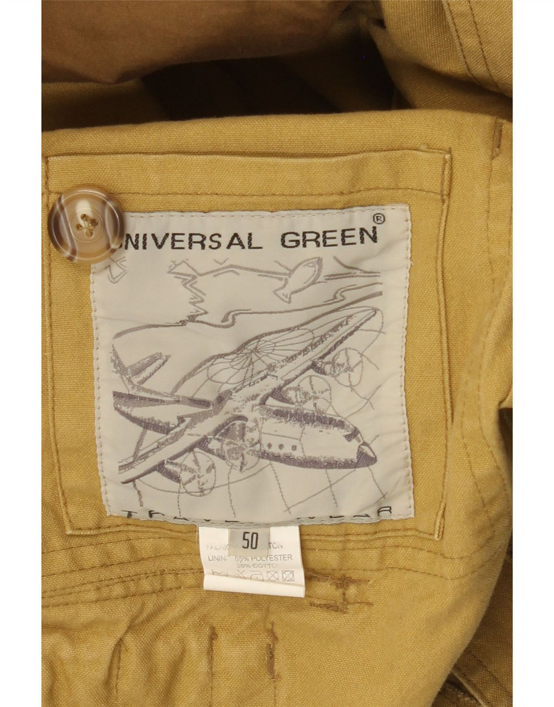 Giacca vintage da uomo IT 50 grande in cotone giallo