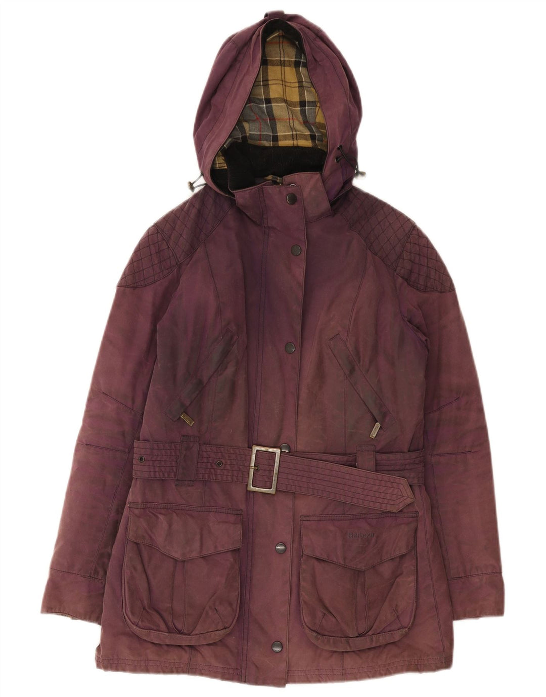 Giacca da donna in cotone cerato con cappuccio Barbour UK 8 Small Viola