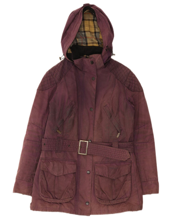 Giacca da donna in cotone cerato con cappuccio Barbour UK 8 Small Viola