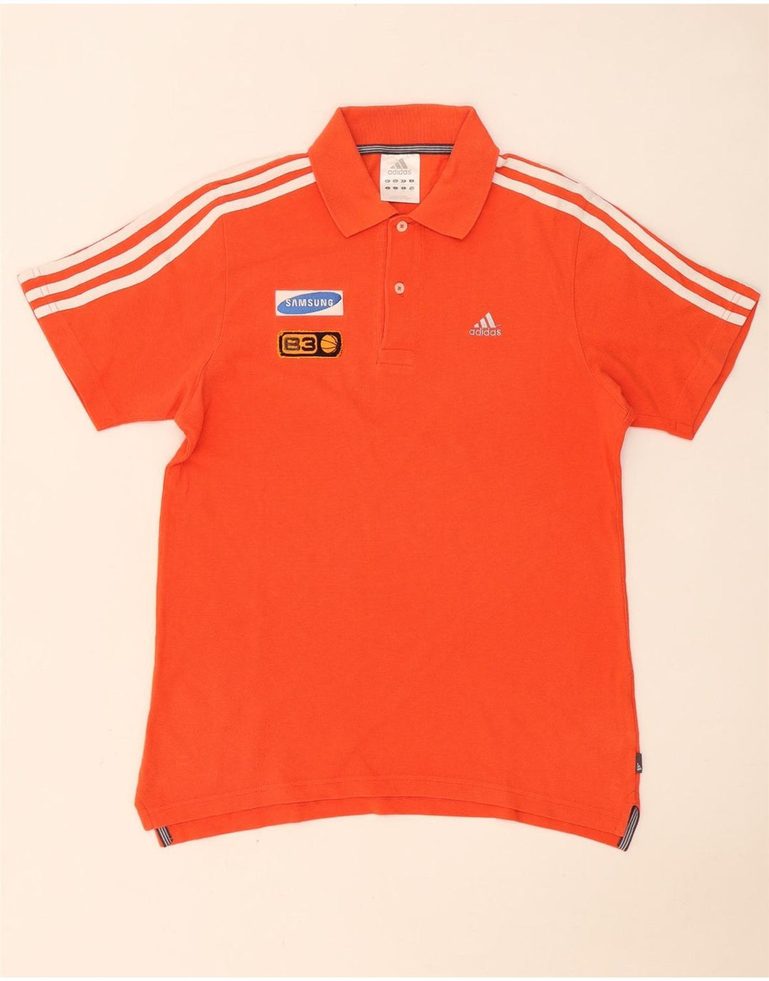 Polo Adidas da uomo piccola in cotone arancione