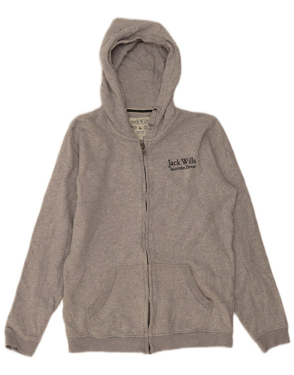 Maglione con cappuccio con zip Jack Wills Boys Salcombe Devon 14-15 anni in cotone grigio