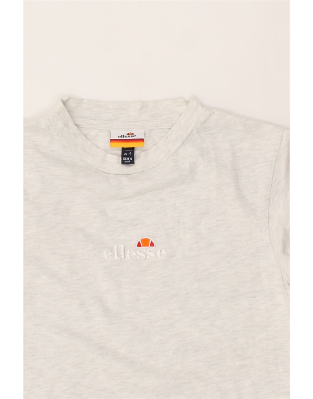 ELLESSE Womens Oversized T-Shirt Top UK 4 XS Grey Cotton Vintage Ellesse and Second-Hand Ellesse from Messina Hembry 