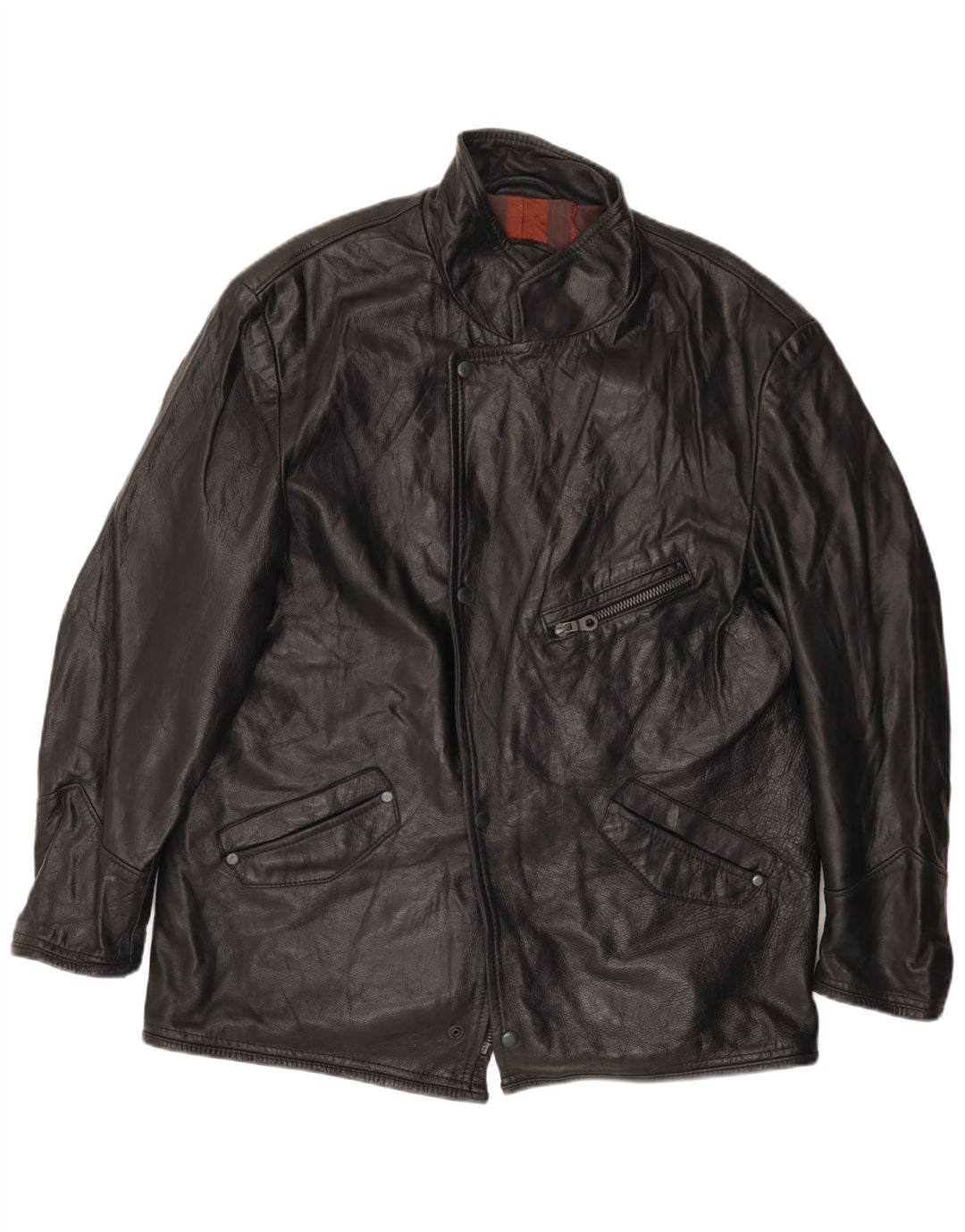 Giacca in pelle da uomo VINTAGE UK 42 XL Nera