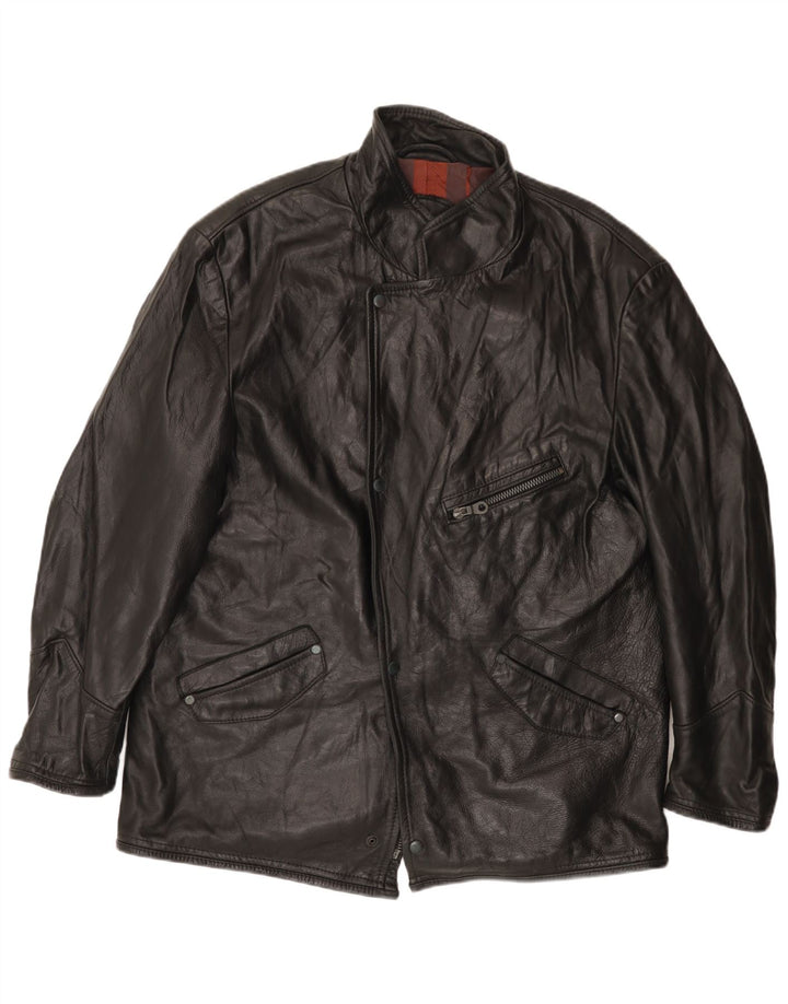 Giacca in pelle da uomo VINTAGE UK 42 XL Nera