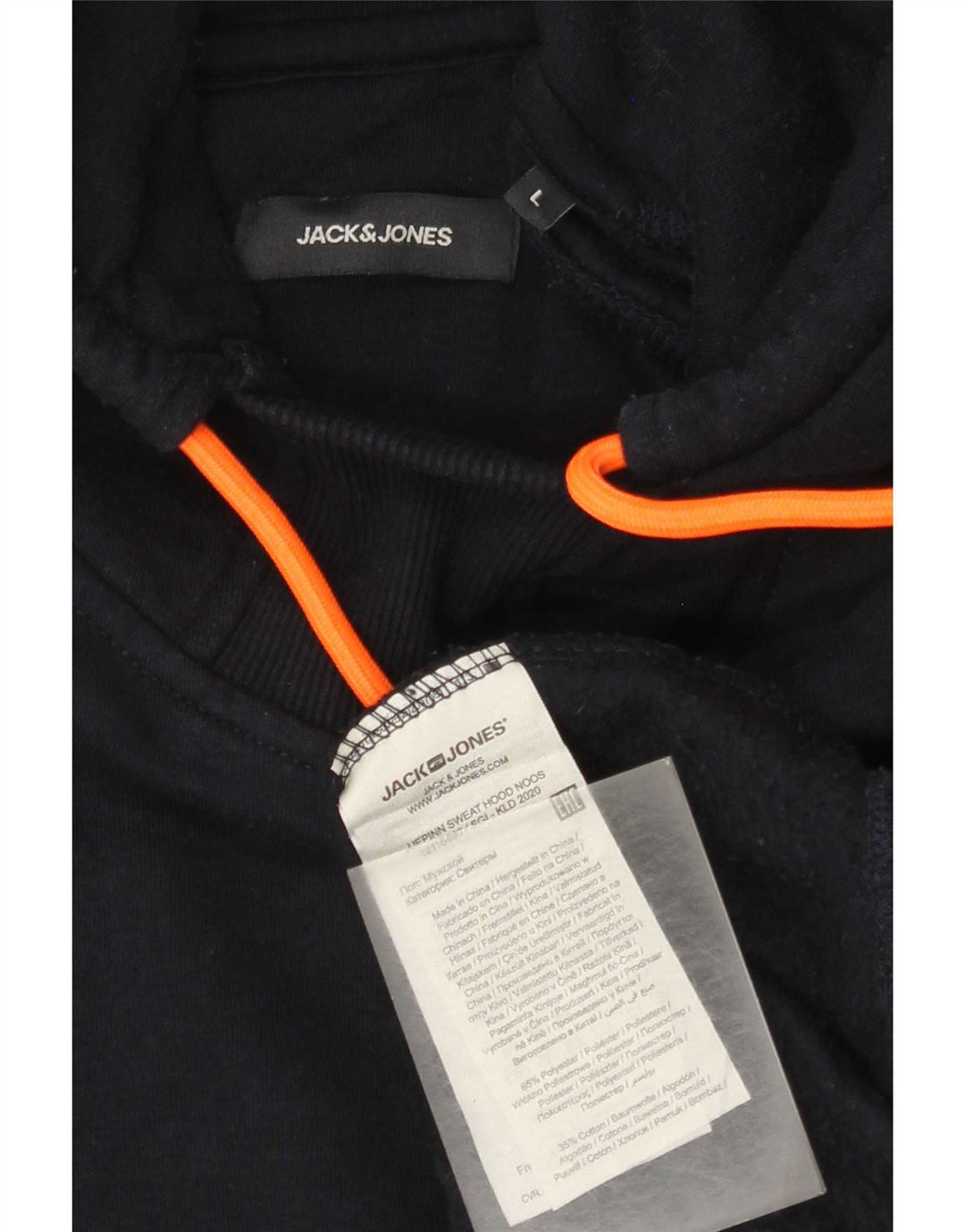 Jack & Jones Felpa con cappuccio da uomo grande in poliestere blu navy
