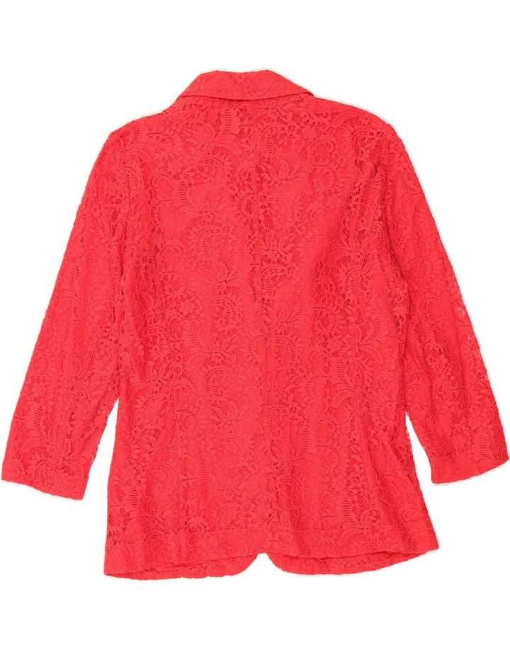 BENETTON Womens 3/4 Sleeve 2 Button Blazer Jacket IT 46 Large Red Vintage Benetton and Second-Hand Benetton from Messina Hembry 
