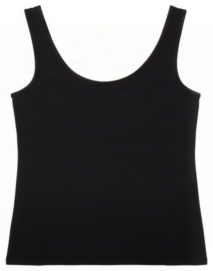 Oasis Canottiera senza maniche da donna UK 12 Medium Black Viscosa