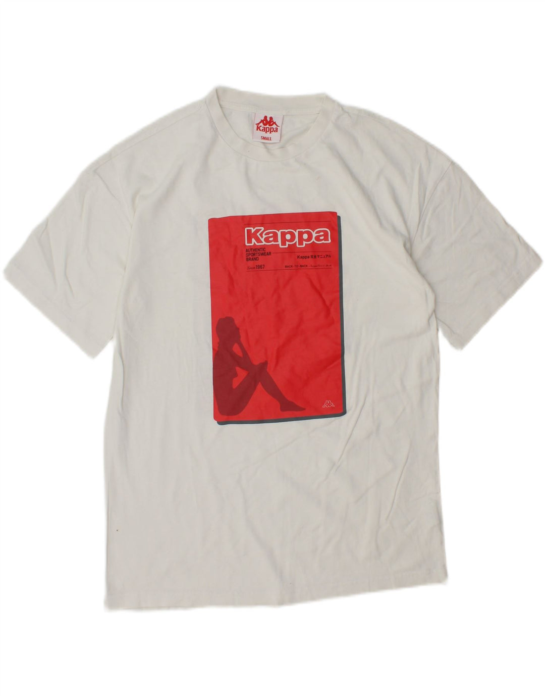 T-shirt grafica da uomo KAPPA Top piccola in cotone bianco