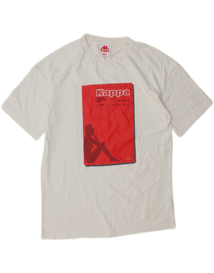 T-shirt grafica da uomo KAPPA Top piccola in cotone bianco
