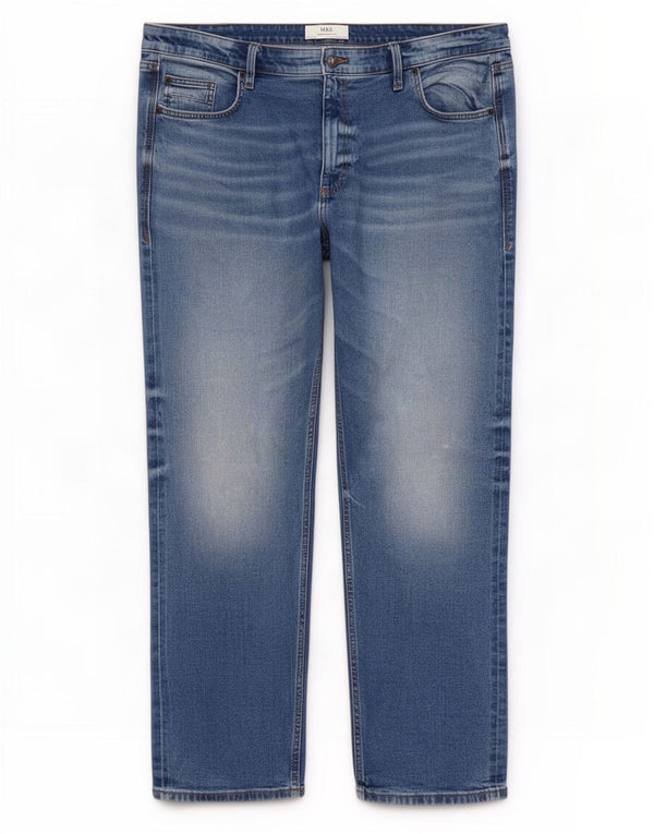 Jeans dritti da uomo Marks & Spencer W42 L31 cotone blu