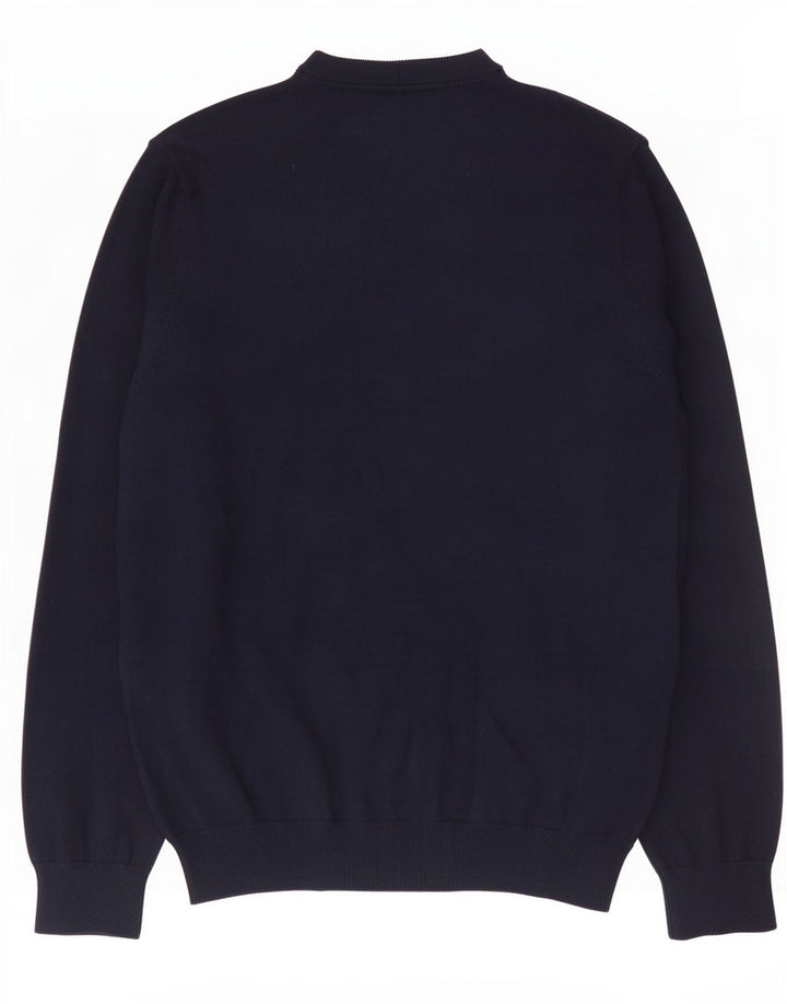 Maglione da uomo con scollo a V Marks & Spencer grande in cotone blu navy