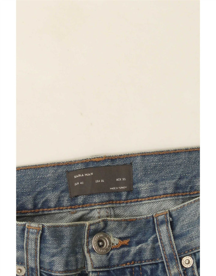 Jeans slim invecchiati da uomo Zara EU 40 medio W31 L28 blu