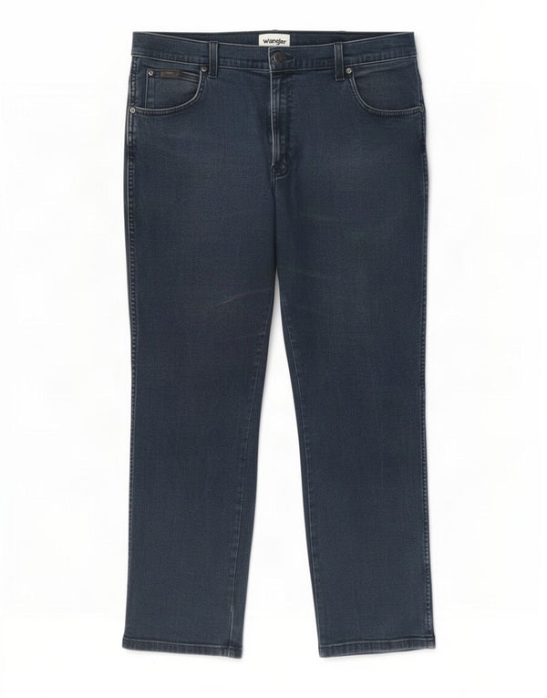 Jeans dritti da uomo Wrangler Texas W38 L30 cotone blu navy