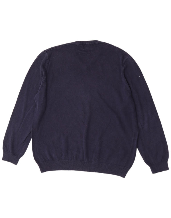 Maglione maglione con scollo a V da uomo Marks & Spencer 2XL cotone blu navy