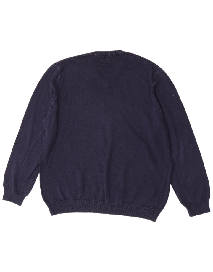 Maglione maglione con scollo a V da uomo Marks & Spencer 2XL cotone blu navy