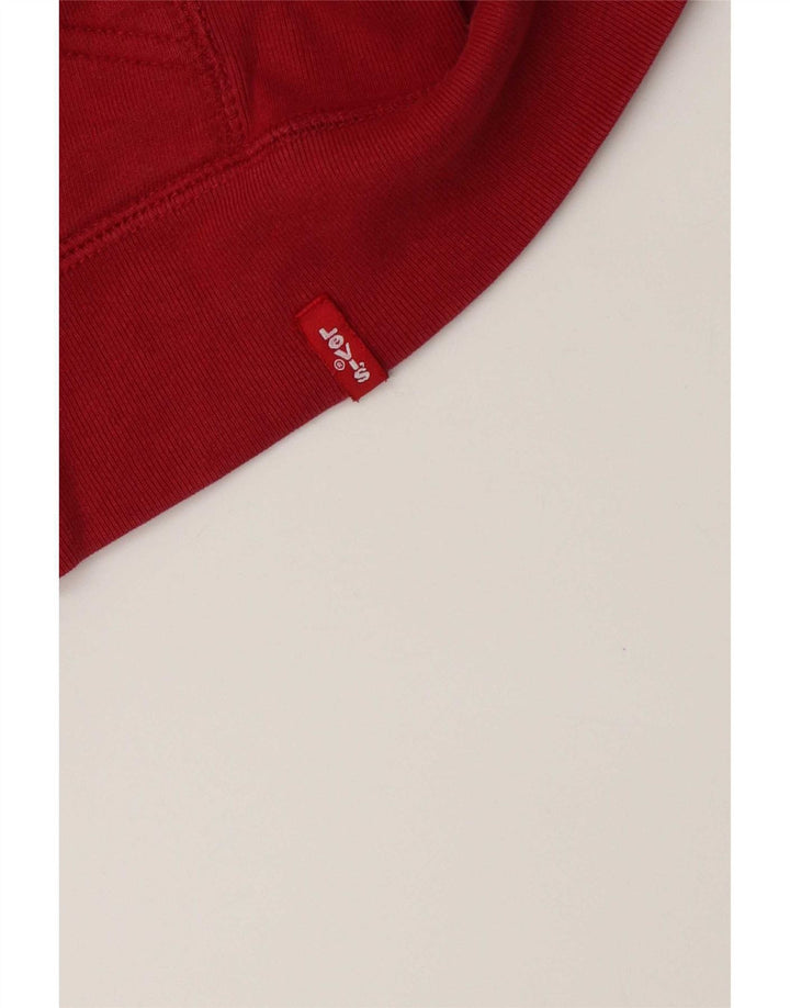 Maglione con cappuccio e zip corta da donna Levi's UK 10 piccolo rosso