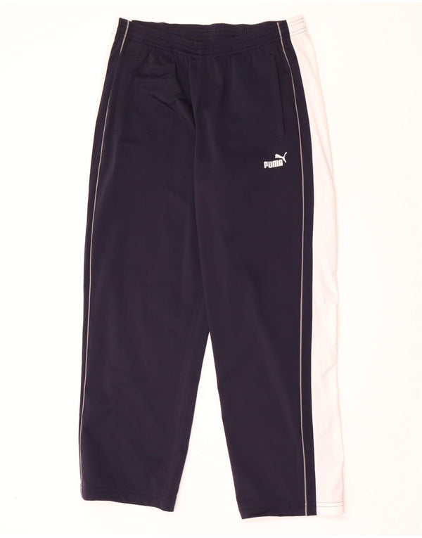 Pantaloni da tuta da uomo Puma Large in poliestere color block blu navy