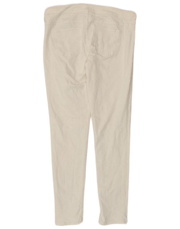 Jeans super skinny da donna HOLLISTER US 13 Large W31 L31 Cotone bianco