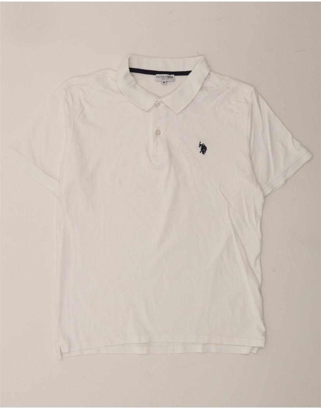 U.S. POLO ASSN. Mens Polo Shirt Medium White Vintage U.S. Polo Assn. and Second-Hand U.S. Polo Assn. from Messina Hembry 
