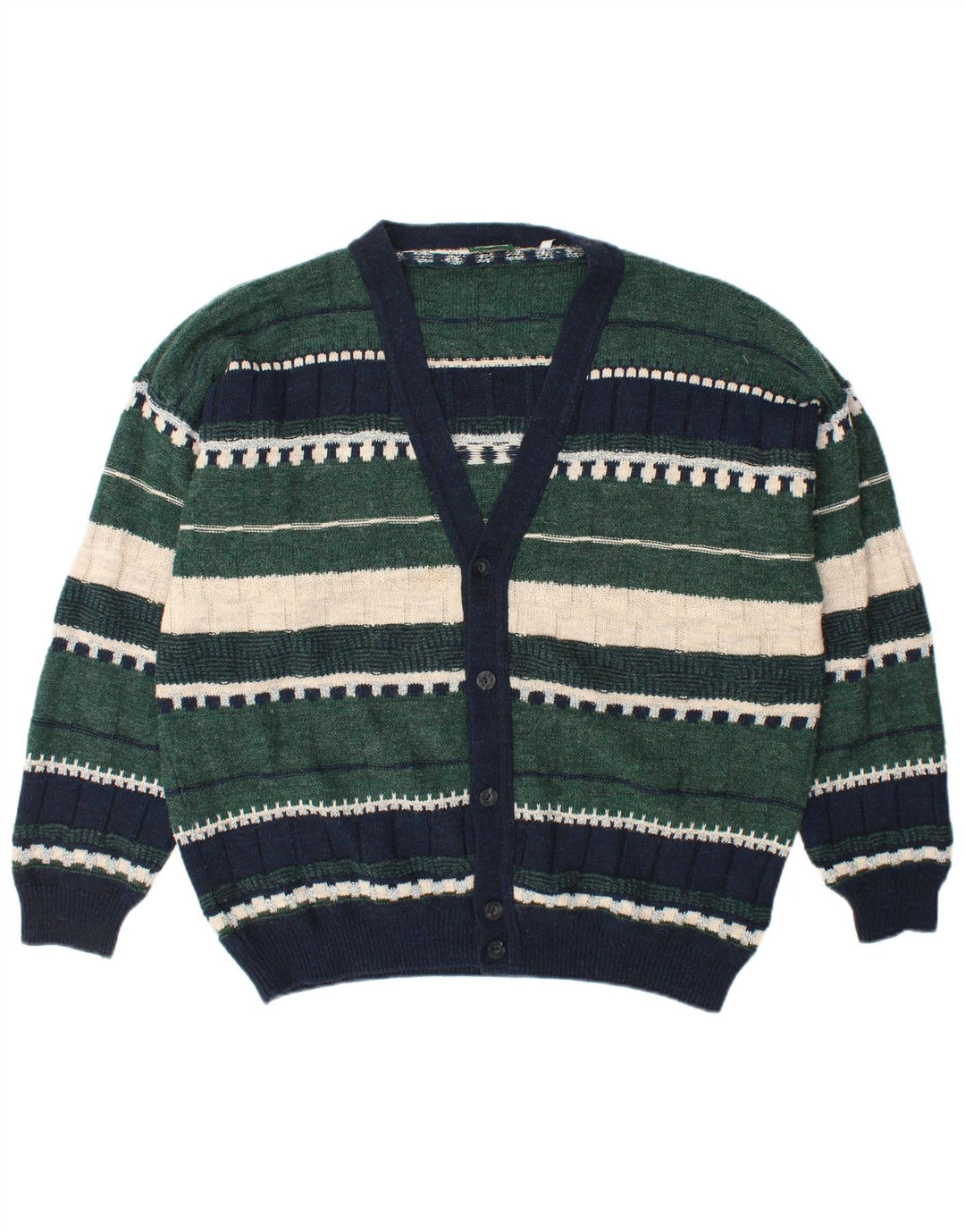 Maglione cardigan da uomo Casualland XL acrilico a righe multicolore