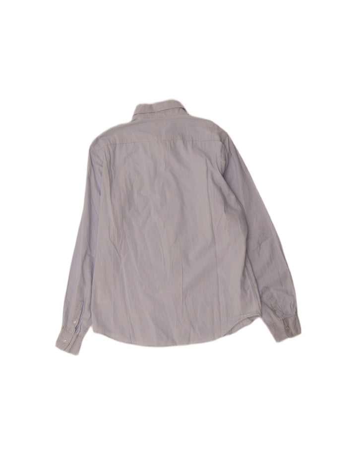 SUN68 Mens Shirt Large Blue Pinstripe Cotton