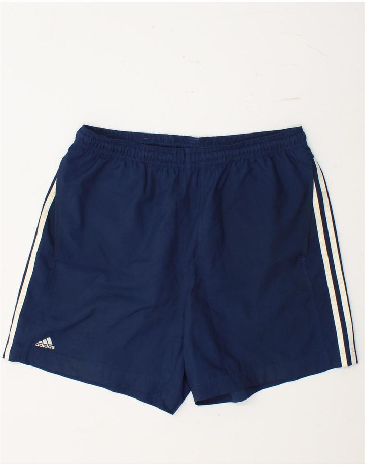 Pantaloncini sportivi da uomo ADIDAS grandi in poliestere blu navy