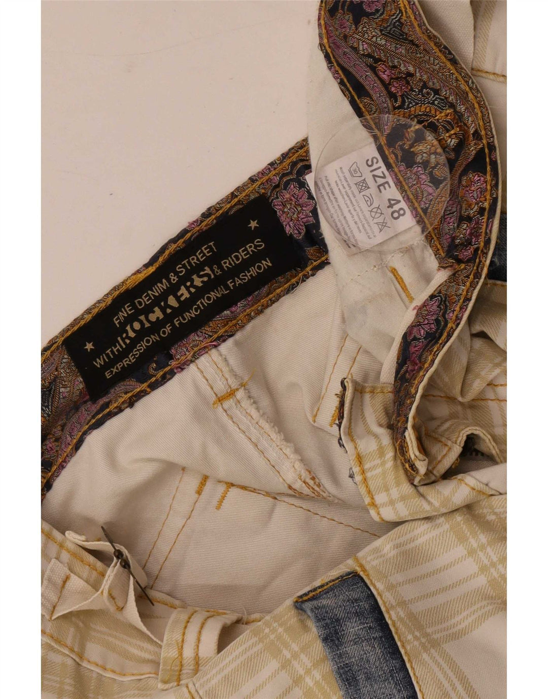 Pantaloncini cargo regolari da uomo vintage IT 48 medi W34 scozzese beige