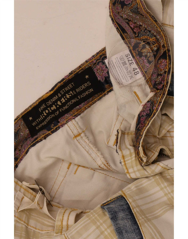 Pantaloncini cargo regolari da uomo vintage IT 48 medi W34 scozzese beige