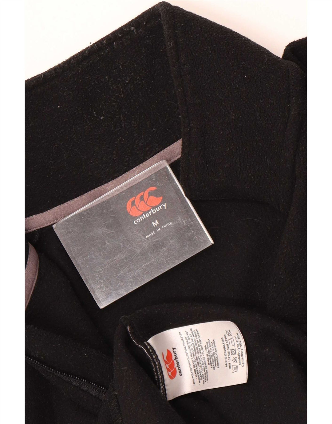 Maglione in pile da uomo Canterbury con collo con zip, poliestere nero medio