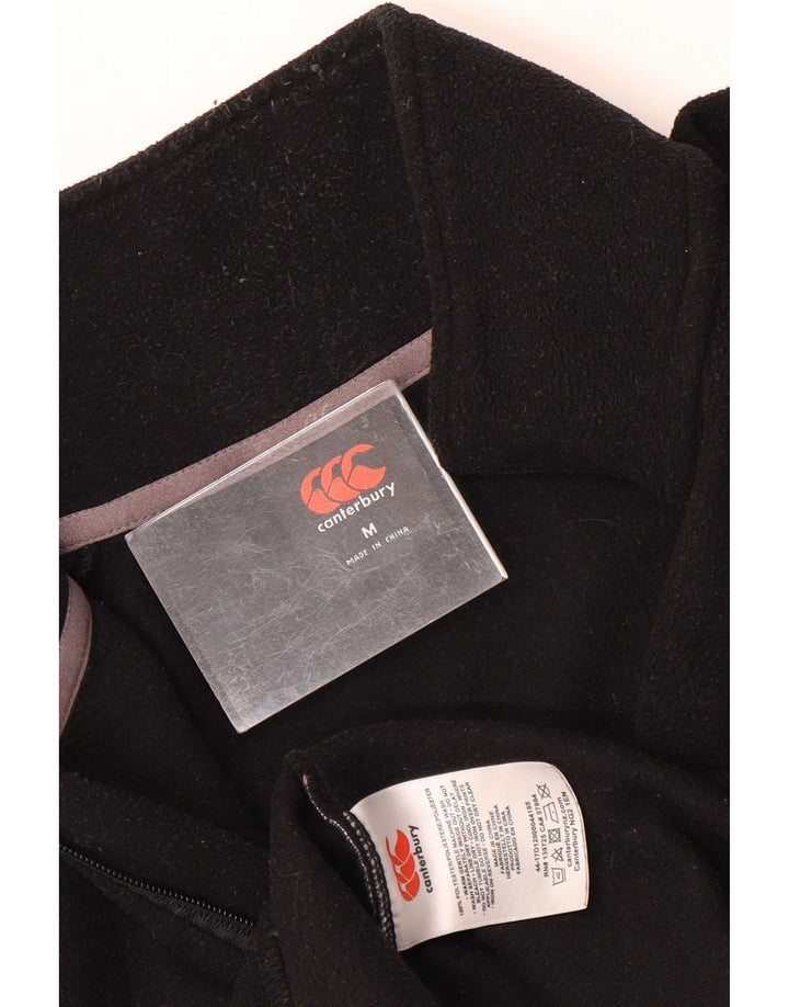 Maglione in pile da uomo Canterbury con collo con zip, poliestere nero medio